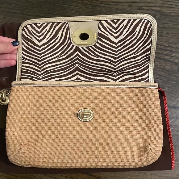 Coach Straw Python Clutch - Picture 5 of 9